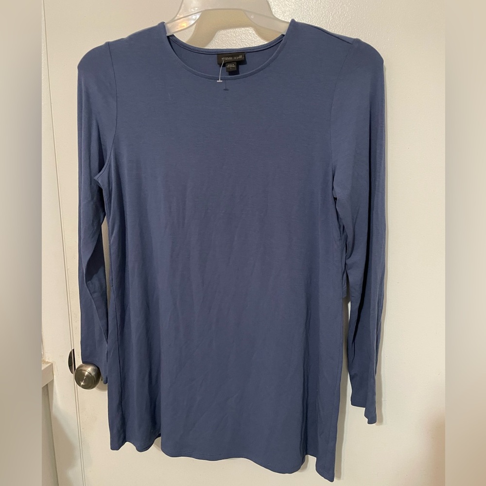 J. Jill Wearever Collection blue Long
sleeve Tie back Tunic Blouse size small